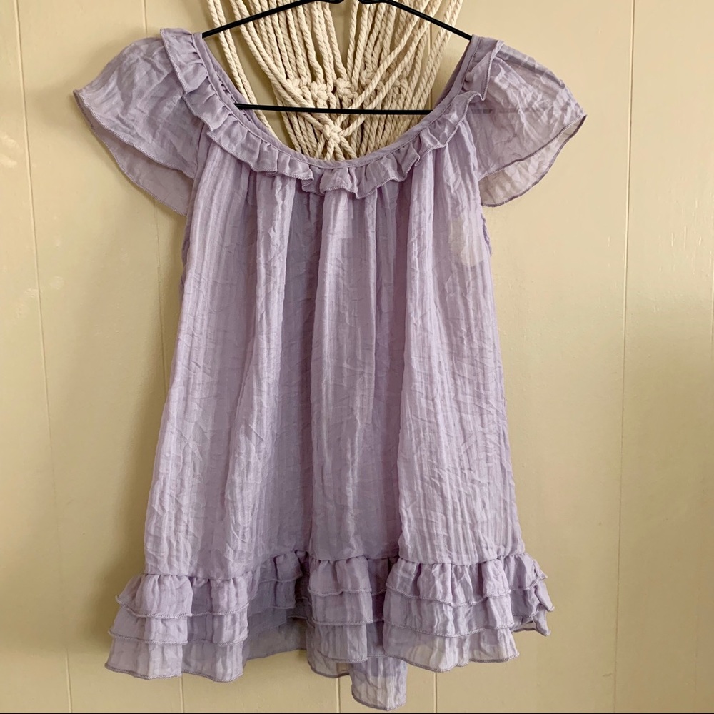 Vintage Xhilaration | Baby doll Lavender Ruffle Top Blouse